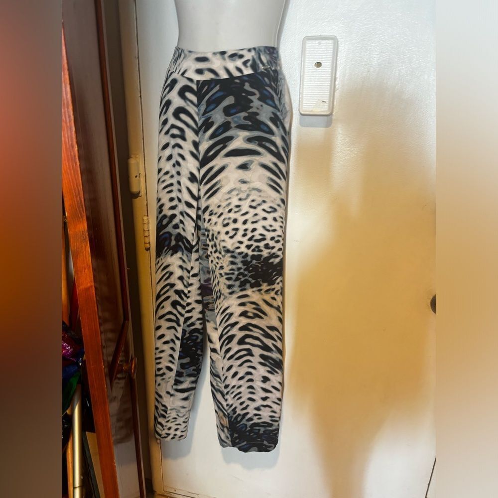 Bebe animal Pants print bottoms flowy bottoms bell bottom trousers wide leg y2k